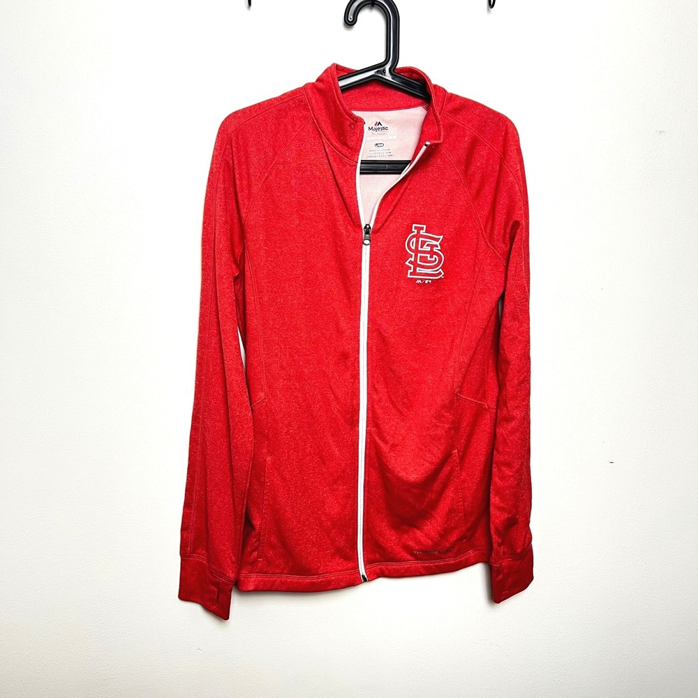 Majestic St Louis Cardinals Therma Base‎ Red Full Zip Jacket Womens Large MLB